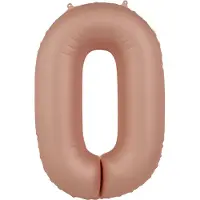 Folat - Folieballon Cijfer 0 Vintage Rose - 86 cm