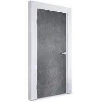 Wallfluent Deursticker - Grijze betontextuur Deurbehang Sticker - 95 x 205 cm - Grijs Deurbehang - Moderne Deur Sticker - Imitatietextuur Deurposter - Deursticker voor de Badkamer - Deur plakfolie