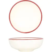 Bonna Kommetje linea burgundy porselein 14 cm (450cc) set van 6