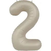 Folat - Folieballon Cijfer 2 Creamy Latte - 86 cm