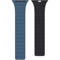 Rixus Magnetic Silicone Band For Apple Watch 38mm, 40mm, 41mm Blue And Midnight