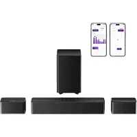 Ultimea 5.1 Soundbar voor tv, surround sound-systeem, draadloze subwoofer basversterking, app-bediening, Poseidon M4T