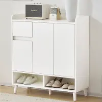 OKWISH Schoenenkast - Schoenenrek Met Planken - Modern Strak Design Voor Hal Of Gang - 90x35x100 cm - Spaanplaat - Wit