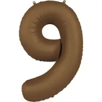Folat - Folieballon Cijfer 9 Chocolate Brown - 86 cm