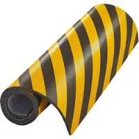 Mottez Garagemuurbeschermer - voor binnen - zelfklevend - afwasbaar - L 1,5 m x B 1000 x H 10 mm - PU schuim - geel-zwart