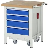 RAU Werkbank serie 8162- neerlaatbaar - verrijdbaar - 4 schuifladen - B 750 x D 700 x H 880 mm