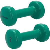 Spokey SHAPE Dumbbells 2 x 2 kg - Groen - Gietijzer - Vinyl coating - Antislip grip