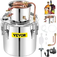 Vevor Moonshine Still Distiller 50L Alcohol Distiller Moonshine Still 6,92KG Moonshine Wijn Still Distiller van Roestvrij Staal en Rood Koper met Energiezuinige Waterpomp voor Gasfornuizen Brandhout