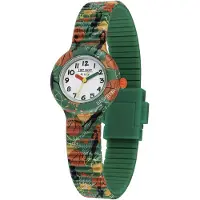Hip Hop Horloge 'Kids Fun' groen / donkeroranje / zwart / wit