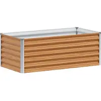 vidaXL Verhoogde plantenbak, lichtbruin, 98 x 50 x 36 cm, verzinkt staal