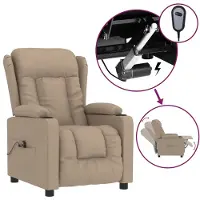 vidaXL Fauteuil verstelbaar elektrisch kunstleer cappuccinokleurig