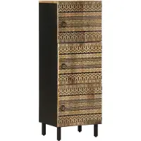 vidaXL Hoge kast 40x33,5x110 cm massief ruw mangohout