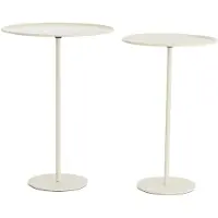 Light & Living bijzettafelset LIA in mat crème – Ø32x51+Ø38x54 cm