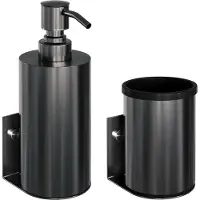 Brauer Gunmetal Edition zeepdispenser en beker geborsteld gunmetal