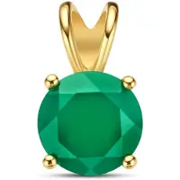 The Jewelry Collection 14K geelgoud hanger groen agaat 4026971