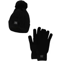 Heatkeeper Dames Winter Thermo Set - Muts + Handschoenen - Zwart - One Size