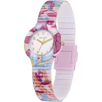 Hip Hop Analoog horloge 'Clori' lichtblauw / geel / rosa / wit