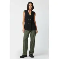 French Connection Sleek Tailored Db Waistcoat Black Maat: 14 | Gilets Outlet | Dames | Zwart