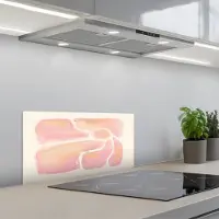 KitchenYeah Spatscherm 60x30 cm - Zelfklevende achterwand Bloemen - Roze - Natuur - Boho - Keuken muurbeschermer - Spatwand fornuis