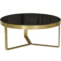 LivingFurn Glennis salontafel marmer 80cm goud