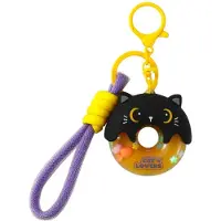 Itotal Sleutelhanger Donuts Zwarte Kat Keychain Donuts Black Cat Plastic and Metal 5.0x5.2x1.8cm