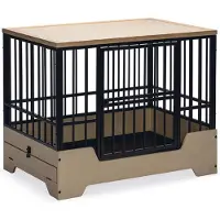 Designed By Lotte Bench Hondenbench Meubel Quirine - Hondenmand - Met lade - Metaal/Hout - L - 92x62x76 cm