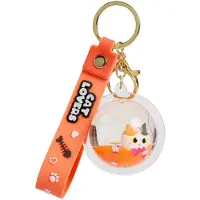 Itotal Bolvormige Vloeibare Sleutelhanger ORANJE KAT Sphered Liquid Keychain ORANGE CAT 3.3x2.9x5cm