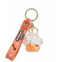 Itotal Sleutelhanger Liquid Poot Oranje Kat Keychain Paw Orange Cat Plastic 3.3x2.9x5cm