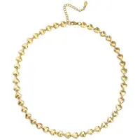 Yehwang Goudkleurige ketting dames met hartjes schakel - Stainless steel - Waterproof - 40 cm - Valentijnsdag cadeau