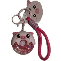 Itotal Sleutelhanger Donuts Varkentje Keychain Donuts PIGGY Plastic and Metal 5.0x5.2x1.8cm