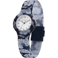 Hip Hop Analoog horloge 'Winter Blosom' navy / lichtblauw / wit