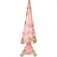 Baroque - Decoratief beeld of figuur - Kerstboom 35,8 cm - Roze - Resin - 36x11x11 - Polyresin