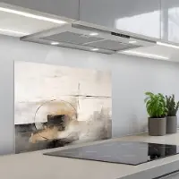 KitchenYeah Spatscherm 70x50 cm - Zelfklevende achterwand Kunst - Abstract - Grijs - Industrieel - Keuken muurbeschermer - Spatwand fornuis