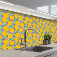 KitchenYeah Keuken achterwand 300x80 cm - Spatscherm zelfklevend Sinaasappels - Bladeren - Kleurrijk - Muurbeschermer - Spatwand fornuis