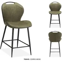 Molecule Barstoel Travis met mosgroene bekleding