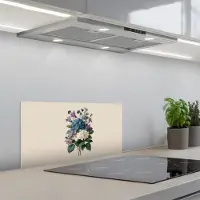 KitchenYeah Spatscherm 70x30 cm - Zelfklevende achterwand Bloemen - Gedetailleerd - Rust - Realistisch - Keuken muurbeschermer - Spatwand fornuis