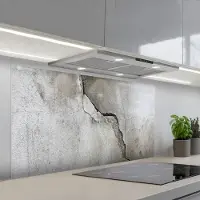KitchenYeah Spatscherm 120x60 cm - Zelfklevende achterwand Beton - Industrieel - Grijs - Keuken muurbeschermer - Spatwand fornuis