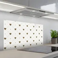KitchenYeah Spatscherm 100x50 cm - Zelfklevende achterwand Hartjes - Patroon - Raster - Klassiek - Keuken muurbeschermer - Spatwand fornuis