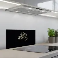KitchenYeah Spatscherm 60x30 cm - Zelfklevende achterwand Gipskruid - Bloemetjes - Wit - Minimalistisch - Keuken muurbeschermer - Spatwand fornuis
