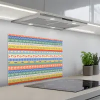 KitchenYeah Spatscherm 70x50 cm - Zelfklevende achterwand Zee - Sfeer - Oester - Garnaal - Keuken muurbeschermer - Spatwand fornuis