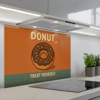KitchenYeah Spatscherm 80x55 cm - Zelfklevende achterwand Donut - Spikkels - Kleurrijk - Quote - Keuken muurbeschermer - Spatwand fornuis