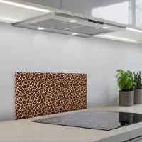 KitchenYeah Spatscherm 60x30 cm - Zelfklevende achterwand Patroon - Giraf - Bruin - Keuken muurbeschermer - Spatwand fornuis