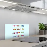 KitchenYeah Spatscherm 60x30 cm - Zelfklevende achterwand Snoepjes - Realistisch - Kleurrijk - Keuken muurbeschermer - Spatwand fornuis
