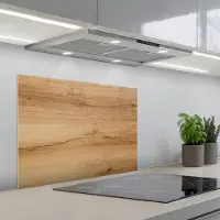 KitchenYeah Spatscherm 70x50 cm - Zelfklevende achterwand Houtlook - Bruin - Hout - Keuken muurbeschermer - Spatwand fornuis