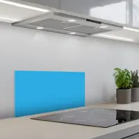 KitchenYeah Spatscherm 60x30 cm - Zelfklevende achterwand Blauw - Licht - Kleuren - Keuken muurbeschermer - Spatwand fornuis