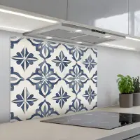 KitchenYeah Spatscherm 80x60 cm - Zelfklevende achterwand Tegels - Spaans - Patronen - Keramiek - Keuken muurbeschermer - Spatwand fornuis