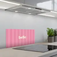 KitchenYeah Spatscherm 70x30 cm - Zelfklevende achterwand Roze - Gestreept - Belle - Keuken muurbeschermer - Spatwand fornuis