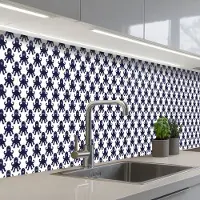 KitchenYeah Keuken achterwand 500x60 cm - Spatscherm zelfklevend Oceaan - Octo - Blauw - Wit - Muurbeschermer - Spatwand fornuis