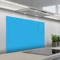 KitchenYeah Spatscherm 100x65 cm - Zelfklevende achterwand Blauw - Licht - Kleuren - Keuken muurbeschermer - Spatwand fornuis