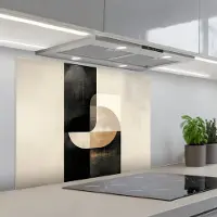 KitchenYeah Spatscherm 90x70 cm - Zelfklevende achterwand Modern - Vierkant - Vormen - Keuken muurbeschermer - Spatwand fornuis